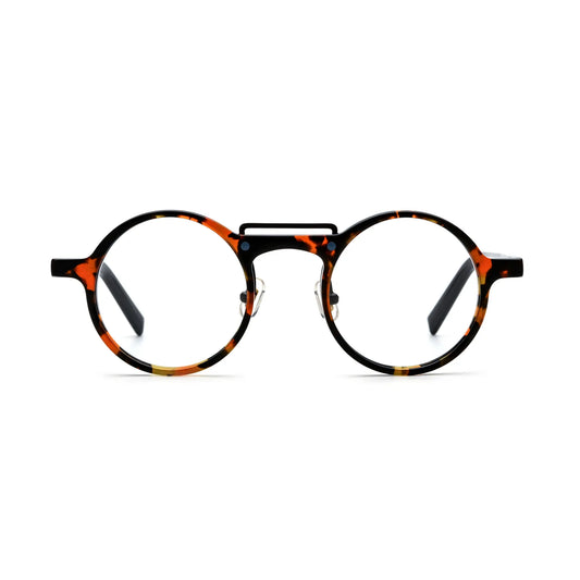 VoyueLens Crimson Tortoise Round Eyeglasses – Front View – SKU VL19194-C1