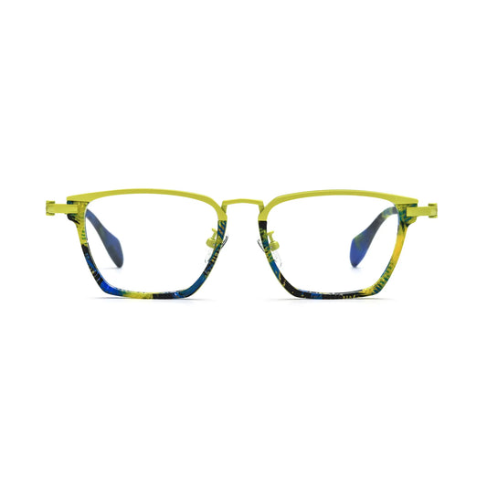 VoyueLens Electric Tropic TitanSquare Eyeglasses – Front View – VL185836-C1