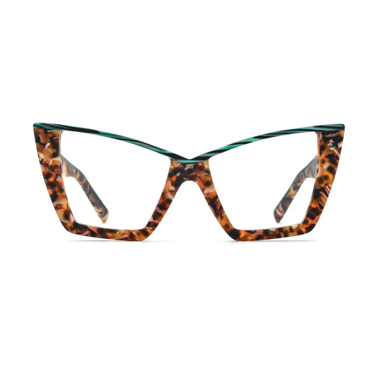 VoyueLens Emerald Tortoise Cat-Eye Eyeglasses – Front View – SKU VL19290-ET