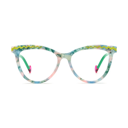 VoyueLens Floral Green Eyeglasses – Front View – SKU VL19362-C2