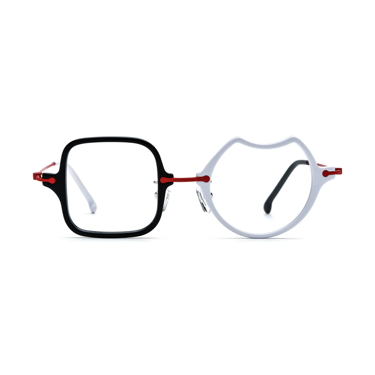 VoyueLens Frosted Crimson Abstract Eyeglasses – Front View – SKU VL185842-C2