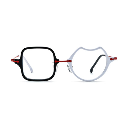 VoyueLens Frosted Crimson Abstract Eyeglasses – Front View – SKU VL185842-C2