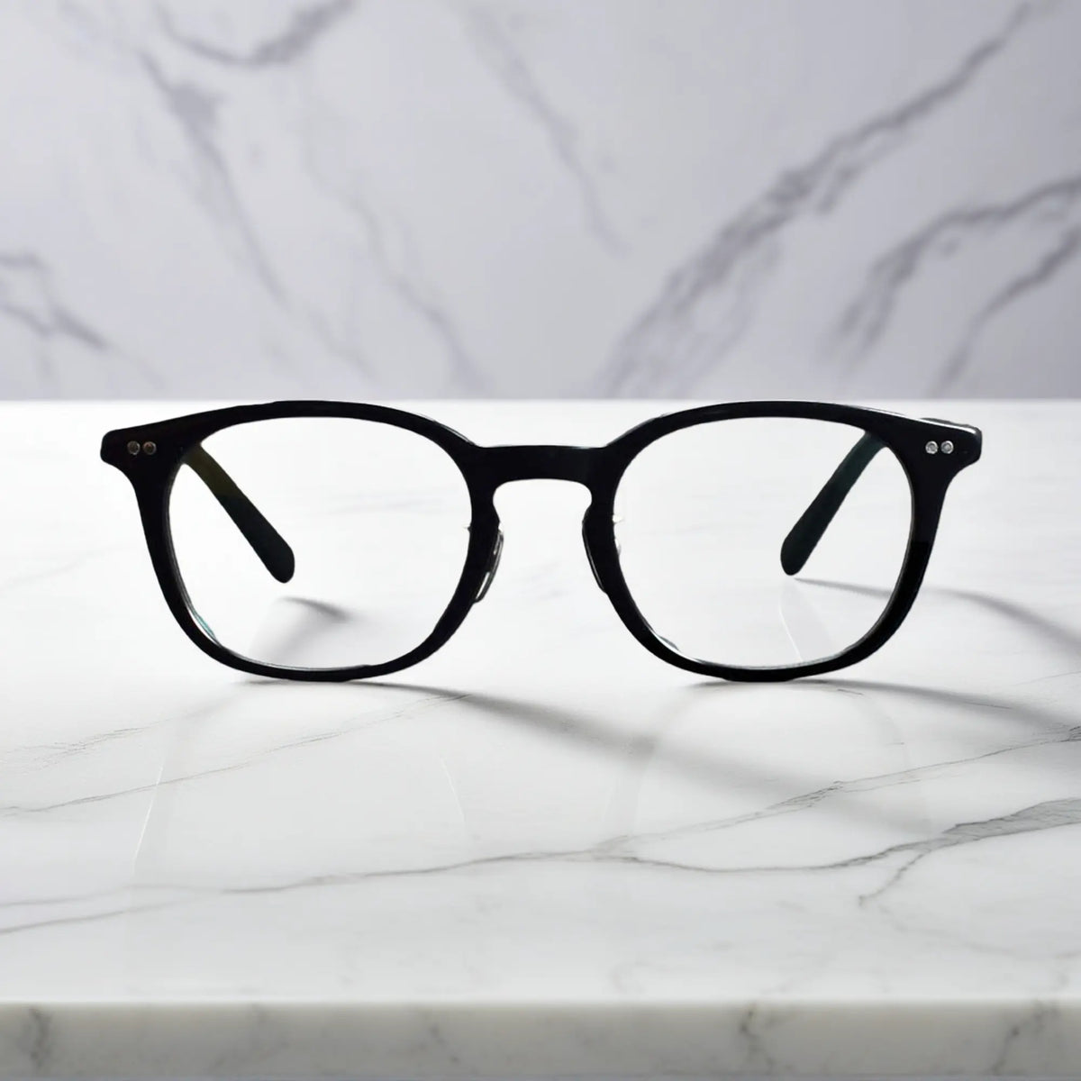 front view of VoyueLens KA62 black color round eyeglasses