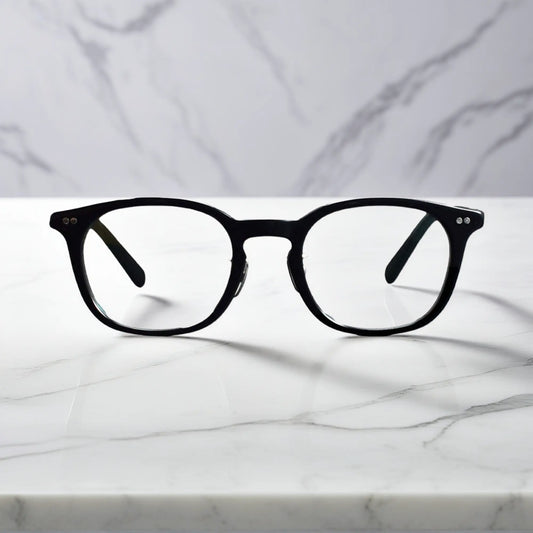 front view of VoyueLens KA62 black color round eyeglasses