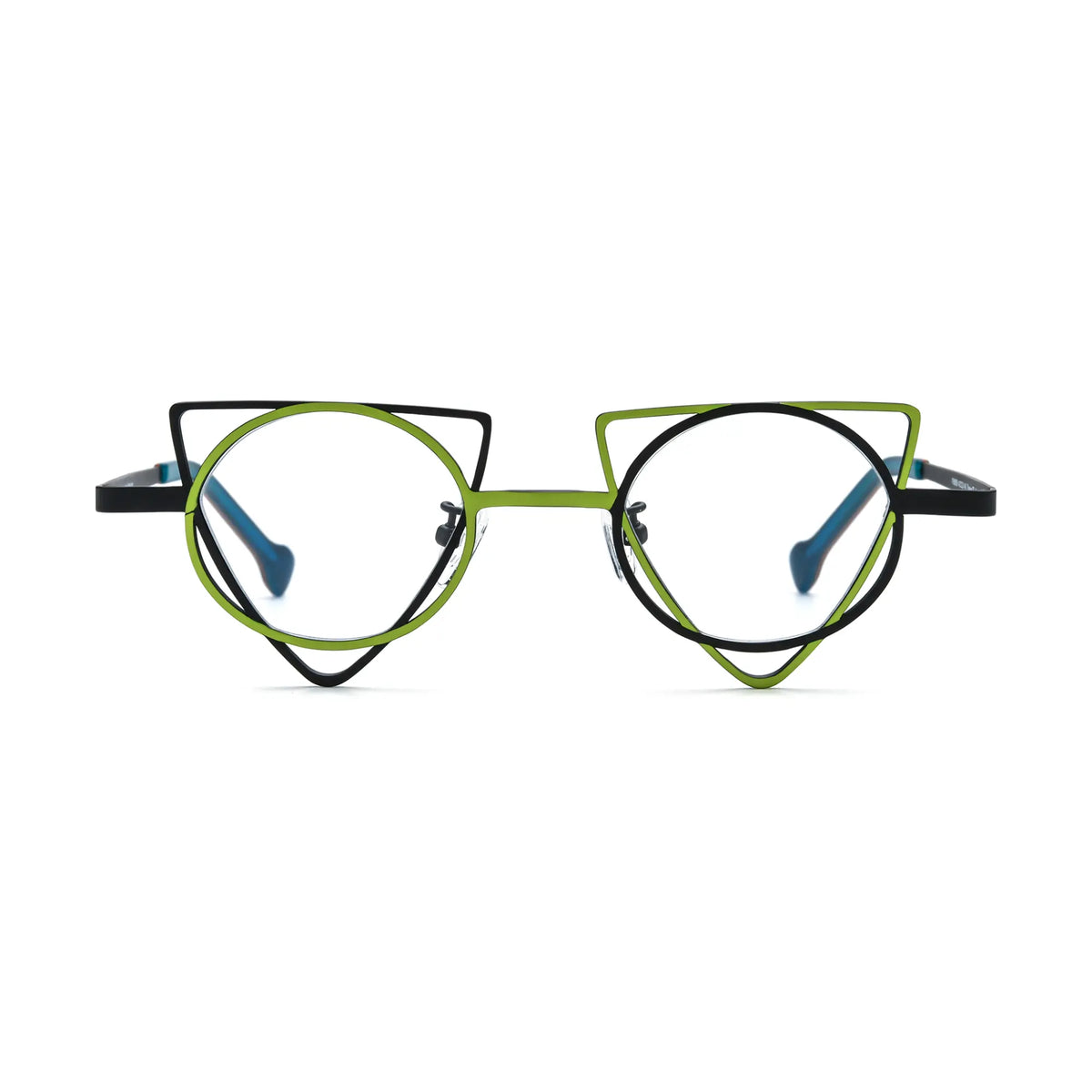 VoyueLens Lime Black Geometric Glasses – Front View – SKU VL185859-C1