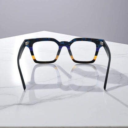 Back view of Midnight Fade eyeglasses in Midnight Fade – blue-black matte color blend