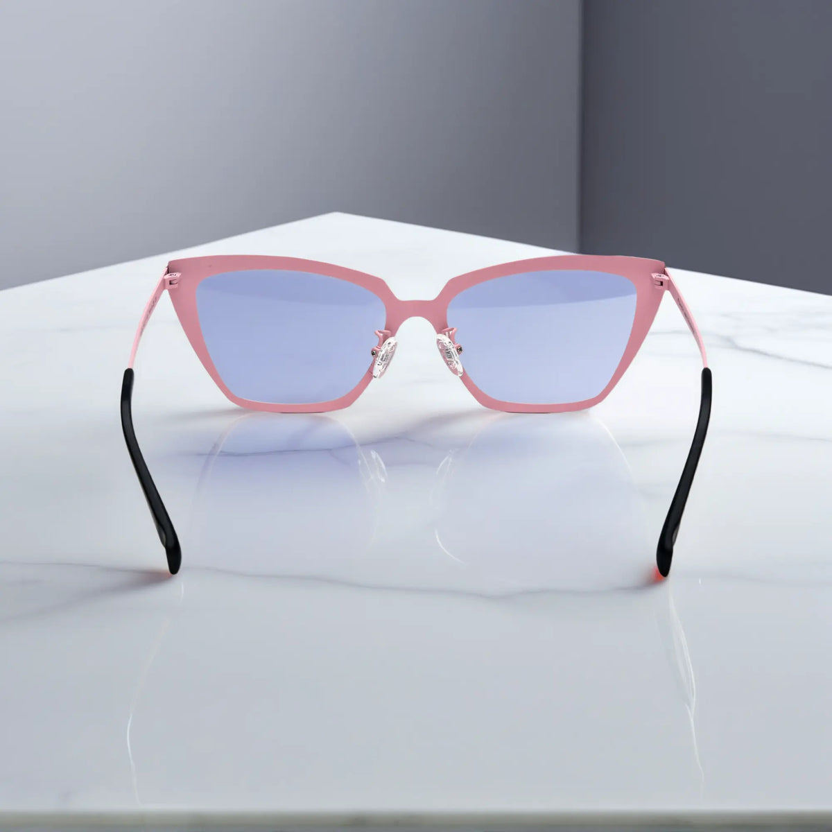 Rear view highlighting temples of VoyueLens VL185809 Mint Blush glasses