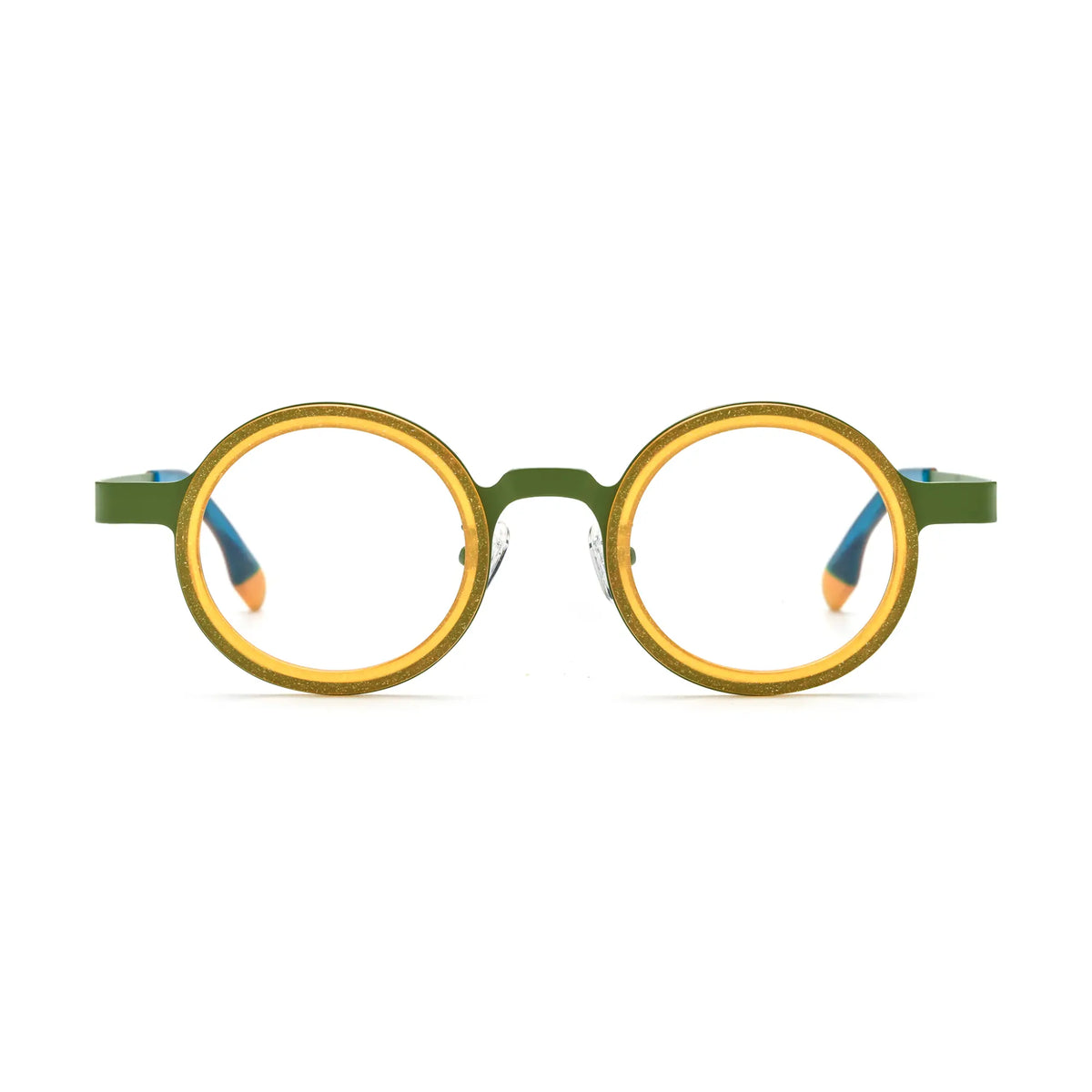VoyueLens Olive Citrus Round Eyeglasses – Front View – SKU VL185816-C3