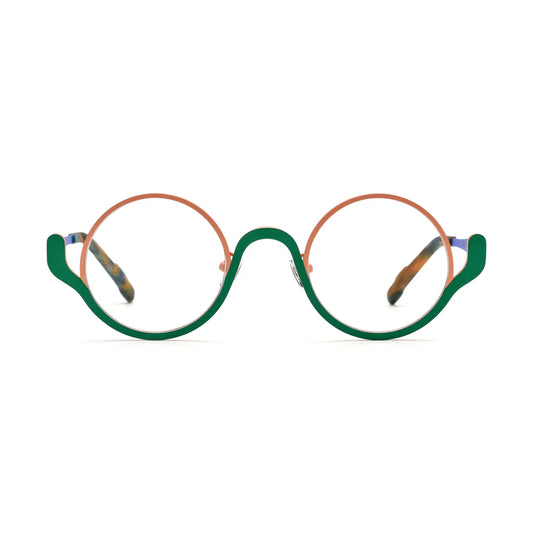 VoyueLens Pastel Forest Round Eyeglasses – Front View – SKU VL185798-C1