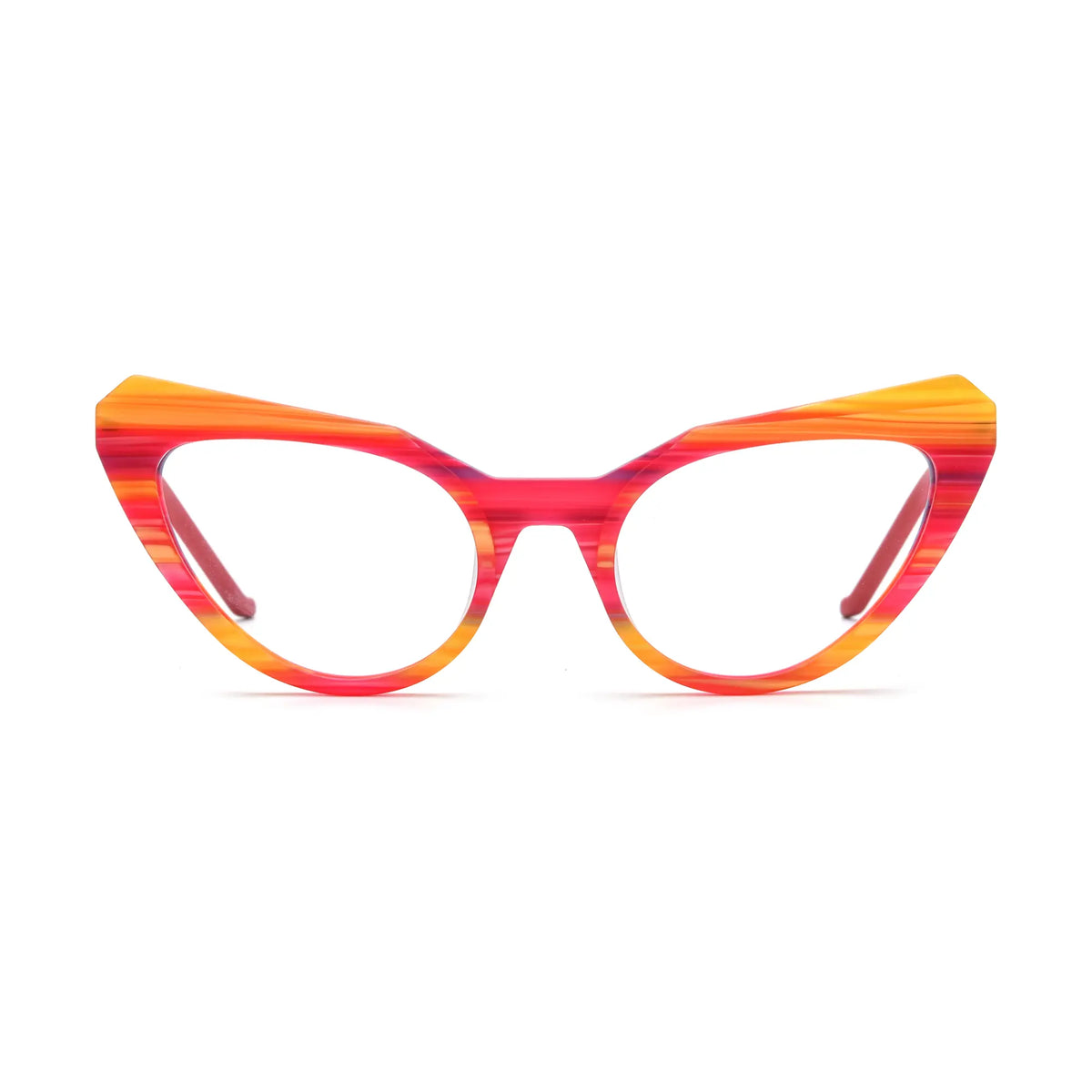 VoyueLens Rainbow Stripe Butterfly Glasses – Front View – SKU VL19369-C5