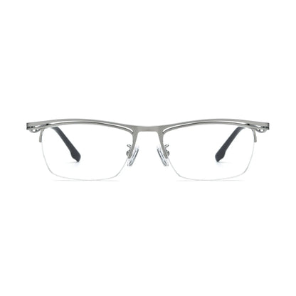 VoyueLens Silver Alloy Semi-Rim Eyeglasses – Front View – SKU VL185890-C4