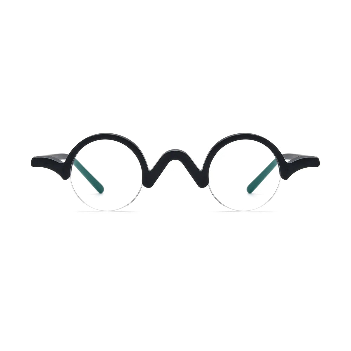 VoyueLens Solid Black Round Eyeglasses – Front View – SKU VL19281-C6