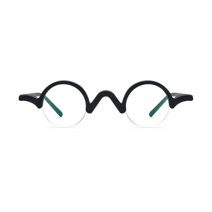VoyueLens Solid Black Round Eyeglasses – Front View – SKU VL19281-C6