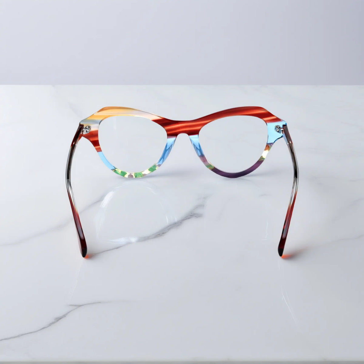 back view of VoyueLens VL19380 Flame Ripple butterfly eyeglasses
